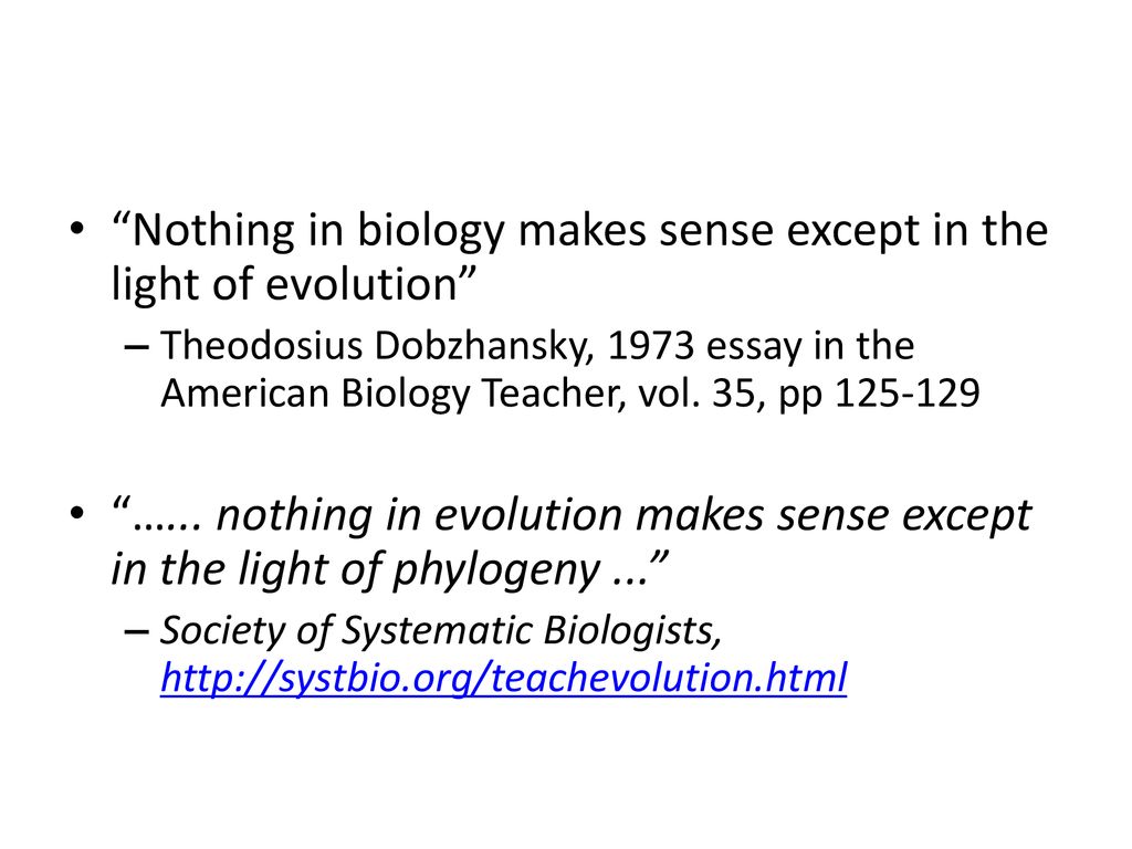 dobzhansky evolution essay american